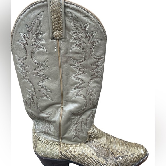 Dan Post snake skin 2 tone boots men’s SZ 9 - Picture 5 of 13